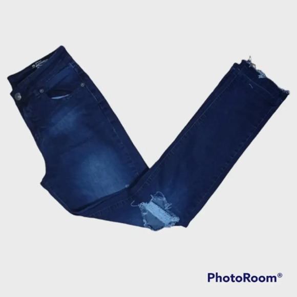 Buffalo David Bitton Evan Slim Straight Fit distressed women's jeans Size 16 - Picture 1 of 4